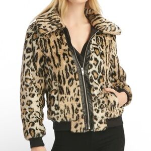 Tart Collections Leopard Print Teddy Bomber Jacket